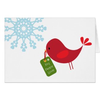 Sweet Christmas Bird - Greeting Card