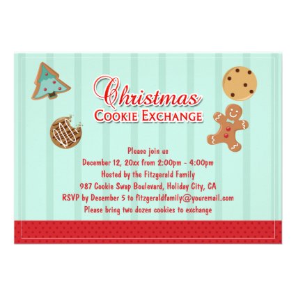 Sweet Christmas Cookie Exchange Party Custom Invite