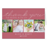 Sweet Collage Wedding Thank You Card - Pink cards