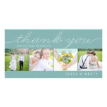 Sweet Collage Wedding Thank You Cards - Aqua photo cards