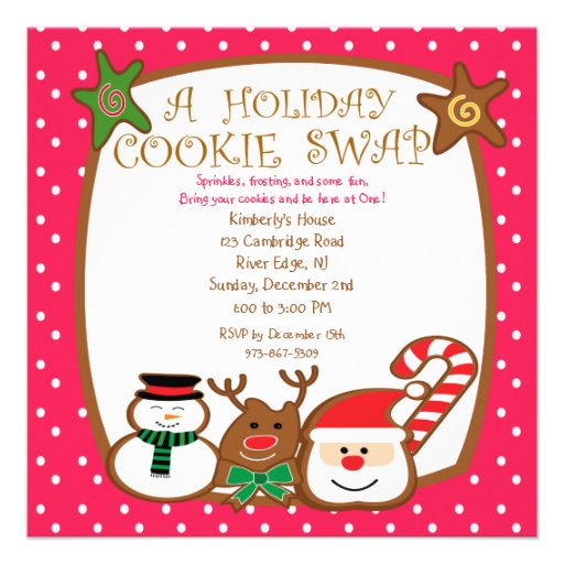 sweet colorful holiday cookie swap invitations 5 25 sweet colorful holiday cookie swap invitations 5 25