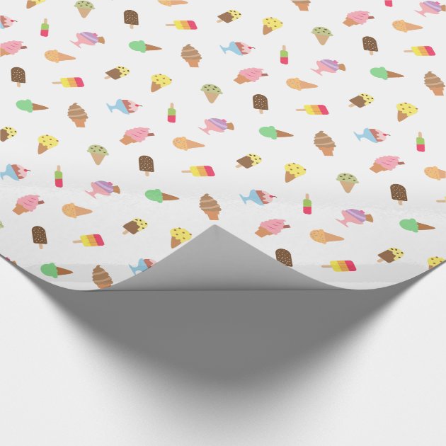 Sweet Colorful Ice Cream Pattern For Girls Wrapping Paper 4/4