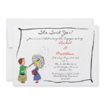 Sweet Couple in the Rain Engagement Invitation
