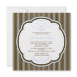 Sweet Cross Blue & Brown Boy Baptism Inviation invitations