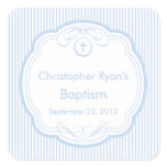 Sweet Cross In Frame Baptism Favor Seal Boy Blue stickers