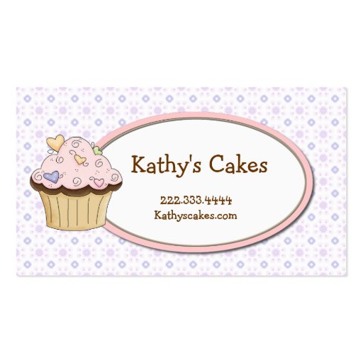 Sweet Cupcake Bakery Business Cards (front side)