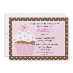 Sweet Cupcake Birthday Invitation invitation