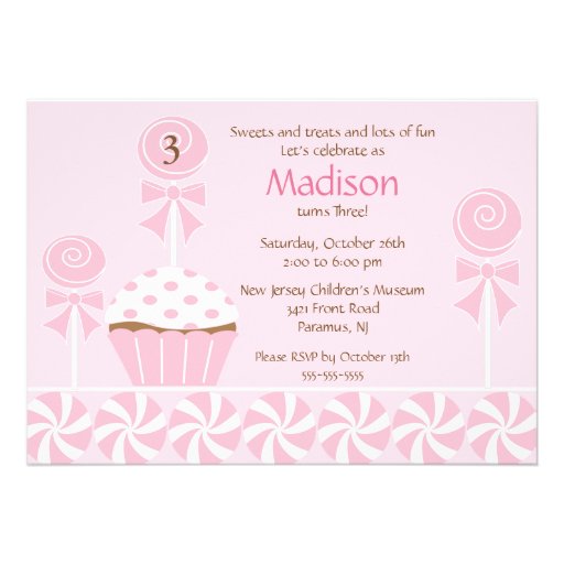 Sweet Cupcake Birthday Invitation