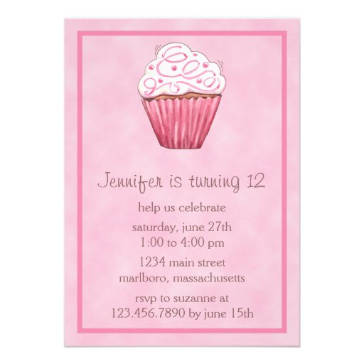 Sweet Cupcake Birthday Party Invitation