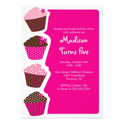 Sweet Cupcake Birthday Party Invitation