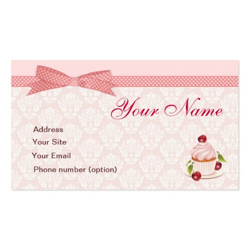 Sweet Cupcake Business Card Template (back side)