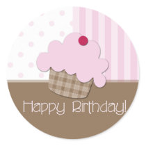 Sweet Cupcake Happy Birthday Seal Stickers