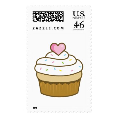 sweet cupcake postage stamp by thecuteinstitute