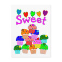 "Sweet" Cupcake Stack with Bright Hearts postcards by gailg1957 "Sweet" Cupcake Stack with Bright Hearts postcards