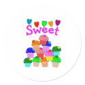 "Sweet" Cupcake Stack with Bright Hearts stickers by gailg1957 "Sweet" Cupcake Stack with Bright Hearts stickers