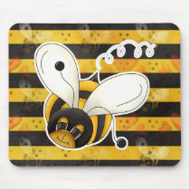Sweet Cute Little Bumble Bee mousepads