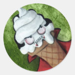 Sweet Cute Vampire Ice Cream Round Stickers