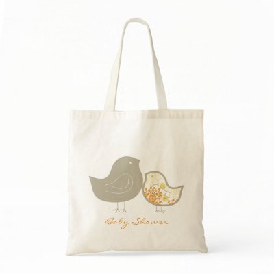 Sweet Damask Chicks Baby Shower Custom Tote Bag by fat fa tin