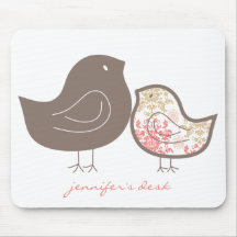 Sweet Damask Chicks Fun Pattern Custom Mousepad