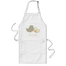 Sweet Damask Chicks Yellow Custom Gift Apron by fat_fa_tin Sweet Damask Chicks Yellow Custom Gift Apron