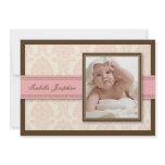 Sweet Damask Chocolate Birth Announcement (pink)