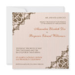 Sweet Damask Corners Coral Wedding Invitation