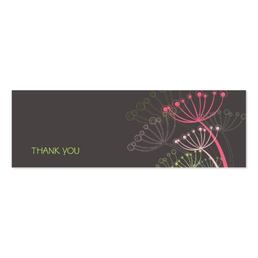 Sweet Dandelions Gift / Favor / Thank You / Tags Business Card Templates (back side)