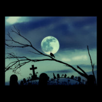 Sweet Darkness Full Moon Graveyard Poster posters