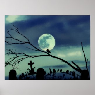 Sweet Darkness Full Moon Graveyard Poster