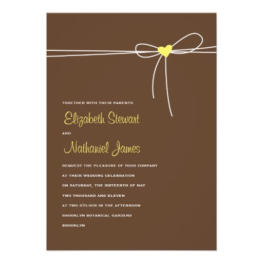 Sweet Delivery Wedding Invitation Brown & Yellow