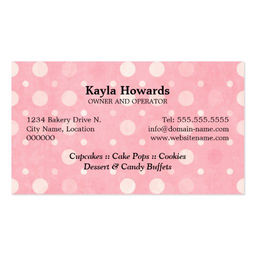 Sweet Desserts Business Cards (back side)