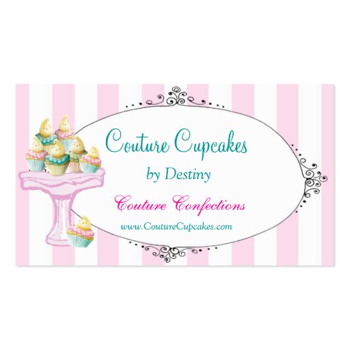 Sweet Destiny Couture Cupcakes Business Card (front side)