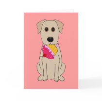 Sweet Dog Yellow Lab with Cupcake Greeting Card