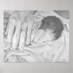 Sweet Dreams Baby Black and White Poster