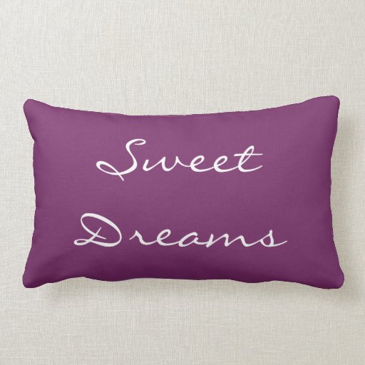 "Sweet Dreams" Purple Bed Accent Pillow Zazzle