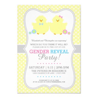 Sweet Ducky Gender Reveal 5" X 7" Invitation Card