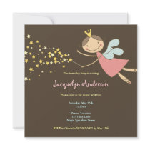 Sweet Fairy and Stars 2 Birthday Photo Invitation by fat_fa_tin Sweet Fairy and Stars 2 Birthday Photo Invitation