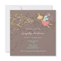 Sweet Fairy and Stars Birthday Photo Invitation by fat_fa_tin Sweet Fairy and Stars Birthday Photo Invitation