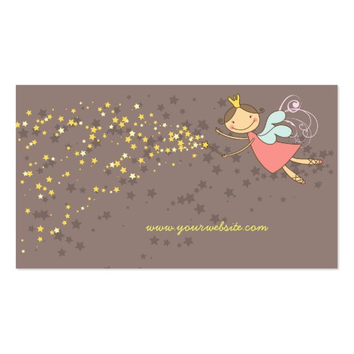 Sweet Fairy and Stars Cute Template Profile Card Business Cards (back side)