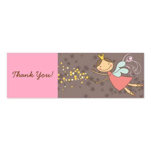 Sweet Fairy Stars Birthday Party Favor Gift Tag Business Card Templates (front side)