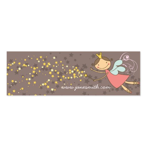Sweet Fairy Stars Birthday Party Favor Gift Tag Business Card Templates (back side)