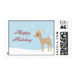 Sweet Fawn Winter Scene Postage Stamp