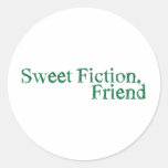 sweet fiction, friend round sticker