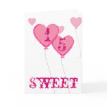 Sweet Fifteen Balloons Invitation-Customize Greeting Card