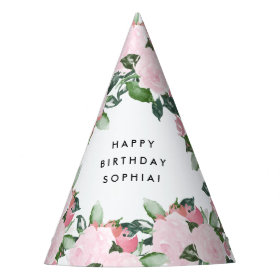 Sweet Florals Birthday Party Hat