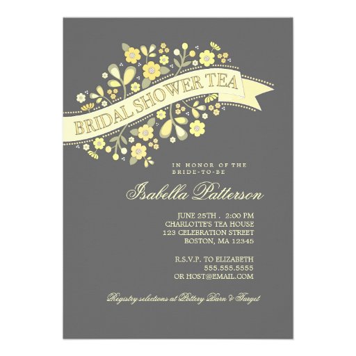 Sweet Flowers Bridal Shower Tea Party Invitation