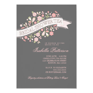 Sweet Flowers Bridal Shower Tea Party Invitation Sweet Flowers Bridal Shower Tea Party Invitation