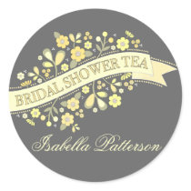 Sweet Flowers Bridal Shower Tea Party Sticker