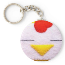 Sweet fluffy chicken key chain
