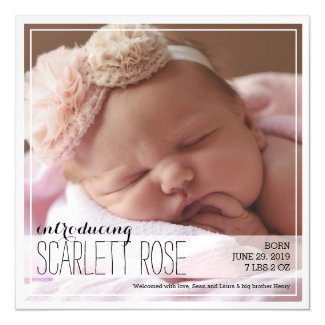 Sweet Full Photo Classic Baby Announcement Magnetic Invitations